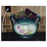 Vintage Ceramic 2-Handled Planter w/ Artificial