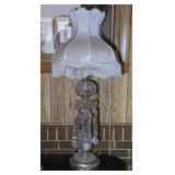 Bohemian Cut Crystal Table Lamp 38' tall