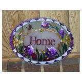 Oval Stained Glass 'Home' Panel 9'x 7'