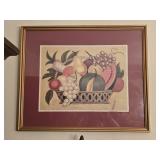 Framed 'Curlique Fruit Basket' Print by David