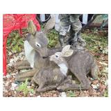 Resin Doe & Fawn Deer Yard Decor 30'L 24'T