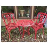 Cast Iron Patio Table & 2 Chairs 26'W 26'T