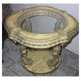 Hollywood Regency Capiz Shell End Table 29'x 29'x