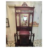 Victorian Style Mahogany Hall Tree 37½'W 15½'D