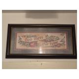 Framed 'God Bless Or Home' Print 16¾'x 9'