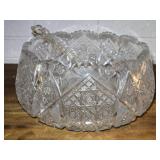American Brilliant Period Cut Glass Crystal Bowl