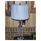 Chrome & Crystal Beaded Table Lamp 29' tall