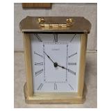 Linden Quarts Brass Desk Clock 5½'W 6¾'H