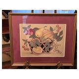 Framed 'Diamond Fruit Basket' by David Groce 23'x