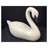 Vintage Folk Art Solid Wood Swan Figure Hand