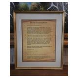 Framed 10 Commandments 16'x 20'