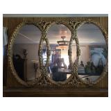 Hollywood Regency Triple-Oval Interlocking Gold
