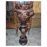 Ornate Ceramic jardinière and Pedestal 16'W 42'H