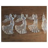 4 Acrylic Angel Ornaments 6½'
