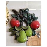 2- Vintage Ceramic Fruit Wall Decor 11'x 13'