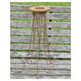 Metal Sprocket Plant Stand 19½' T