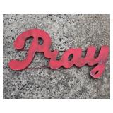 Metal 3D 'Pray' Wall Decor 21½'x 9½'