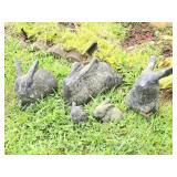 5 Concrete Rabbits