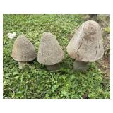 3 Concrete Yard Decor Mushrooms tallest 12'