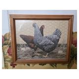 Framed Farmhouse Chicken Print 16'x 13½'