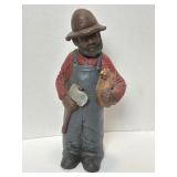 12' Folk Art Figurine Signed J.P. 89-Slight