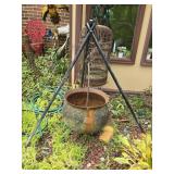18' Cast Iron Cauldron w/ Tripod Stand