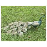 Metal Peacock Yard Decor 52'L 22'T