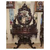 Antique Rococco Revival Vanity Dressing Table