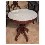 Victorian Walnut Oval Marble Parlor Table 22'L