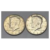 (2) 1964 Silver Kennedy Half Dollars 90% Silver