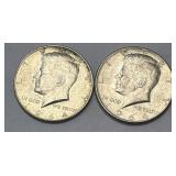 (2) 1964 Silver Kennedy Half Dollars 90% Silver