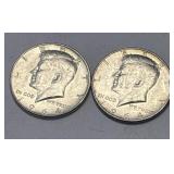 (2) 1964 Silver Kennedy Half Dollars 90% Silver