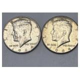 (2) 1964 Silver Kennedy Half Dollars 90% Silver