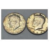 (2) 1964 Silver Kennedy Half Dollars 90% Silver