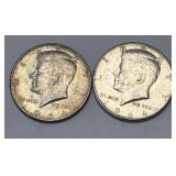 (2) 1964 Silver Kennedy Half Dollars 90% Silver