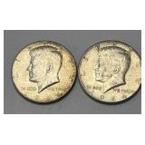 (2) 1964 Silver Kennedy Half Dollars 90% Silver