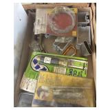 Box lot containing propane, torch, head clamps,