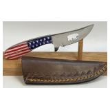 (SC) 7ï¿½ American Flag Fixed Blade Knife With