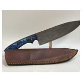 (SC) 11.75ï¿½ Damascus Style Fixed Blade Knife With