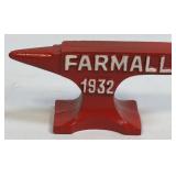 (SC) Miniature Cast Iron Anvil Farmall 1932 Red