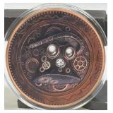(SC) 5 AVDP oz .999 Copper Round Steampunk Cyborg