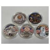 (SC) Set Of 5 Commemorative Challenge Coins