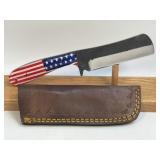 (SC) 7.75ï¿½ American Flag Fixed Blade Knife Made