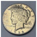 1922 Silver Peace Dollar 90% Silver