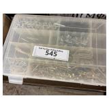 Two plastic storage organizers with Nails, rivets