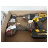 Black & Decker drill and DeWalt 20 V drill no