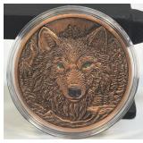 (SC) Dark Wolf Glowing Eyes 5 Oz .999 AVDP Fine