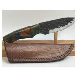 (SC) 8ï¿½ Textured Fixed Blade Knife With Sheath