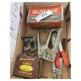 Tray Lot Containing Stapler, Tubing Cutters,