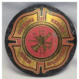 (C) Vintage Style Domed Metal Firefighters Sign
